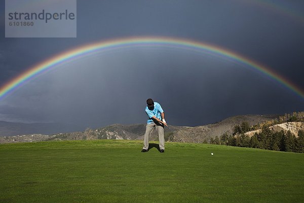 Überraschung  unterhalb  Golfspieler  Colorado  Regenbogen