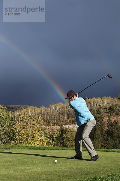 fahren  Überraschung  unterhalb  Golfspieler  Colorado  Regenbogen