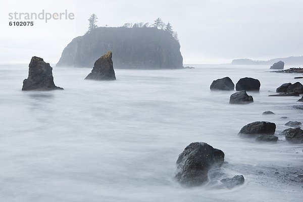 Bewegung  Strand  lang  langes  langer  lange  Rubin  Olympic Nationalpark  Wasserwelle  Welle