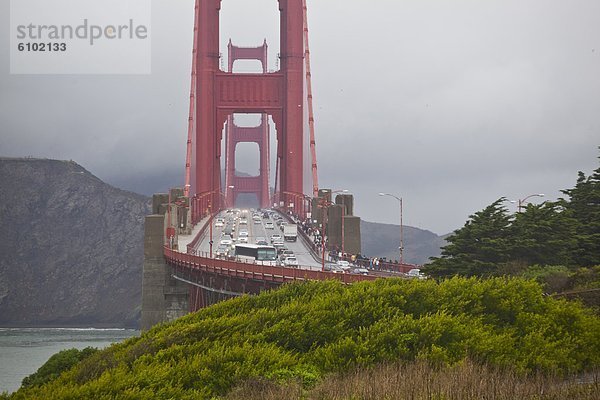 Verkehr Fußgänger Kalifornien Golden Gate Bridge schwer San Francisco Straßenverkehr