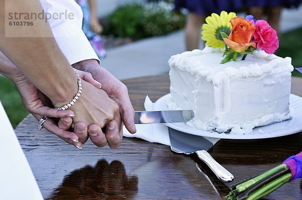 Zusammenhalt  Ehepaar  schneiden  Kuchen  Nevada