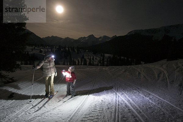 überqueren  Nacht  Ski  Tochter  Mutter - Mensch  Colorado  Kreuz  Silverton