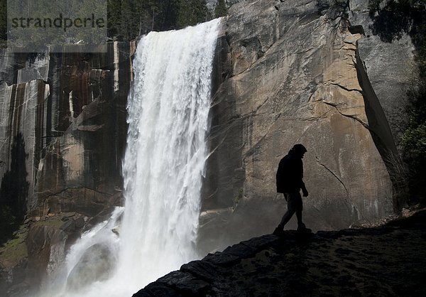 Mann  folgen  Dunst  wandern  vorwärts  Yosemite Nationalpark  Frühling  Kalifornien