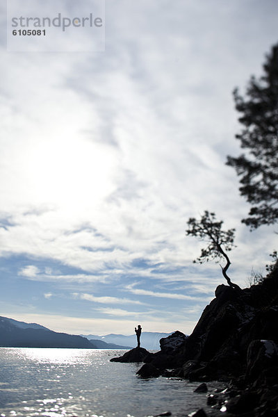 Felsbrocken  Wasser  Meditation  Figur  glänzen  Idaho