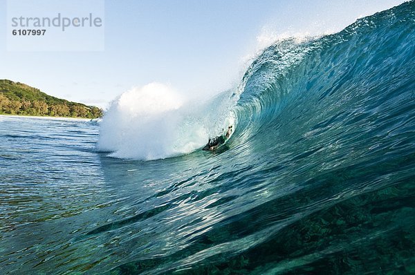 ziehen  Bodyboard  Cook-Inseln  Rarotonga  Wasserwelle  Welle
