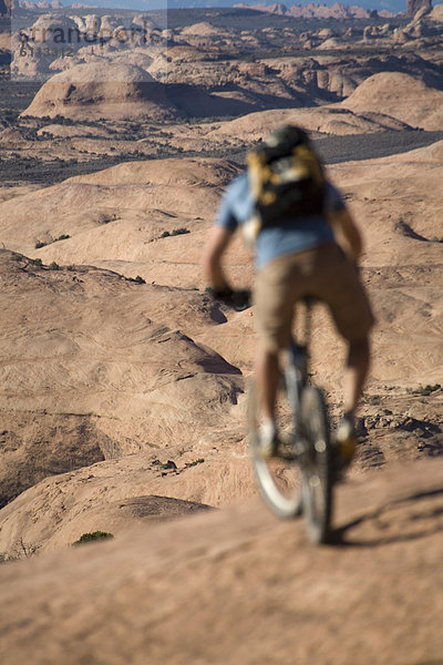 Mountainbikefahrer  Moab  Utah