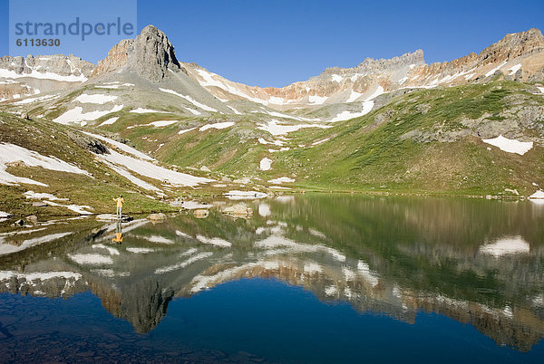 Mann  Berg  See  angeln