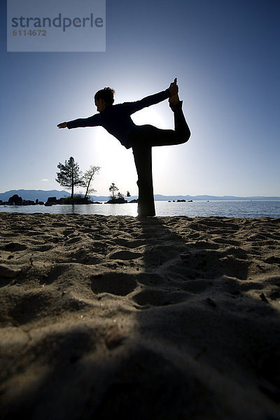 Frau  Berg  Strand  Silhouette  See  Yoga