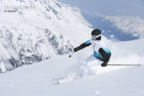 Skifahrer  Schnee  Küste  Hang