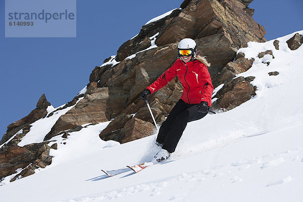 Skifahrer  Schnee  Küste  Hang