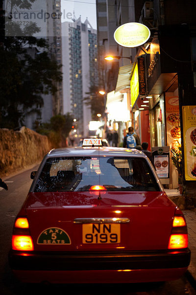 Taxi im wan chi Bezirk  hongkong  china