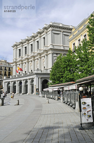 Teatro Real  Theater  Plaza de Oriente Platz  Madrid  Spanien  Europa  ÖffentlicherGrund