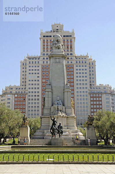 Madrid Hauptstadt Europa Skulptur Monument Stadtplatz Spanien