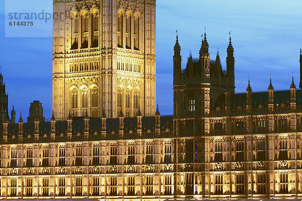 Europa Großbritannien London Hauptstadt England Houses of Parliament bei Nacht