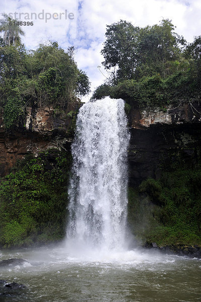 Kaskade  Wasserfälle von Iguazu oder Iguacu  UNESCO Welterbe  an der Grenze zwischen Brasilien und Argentinien  Landschaft auf der argentinischen Seite  Südamerika