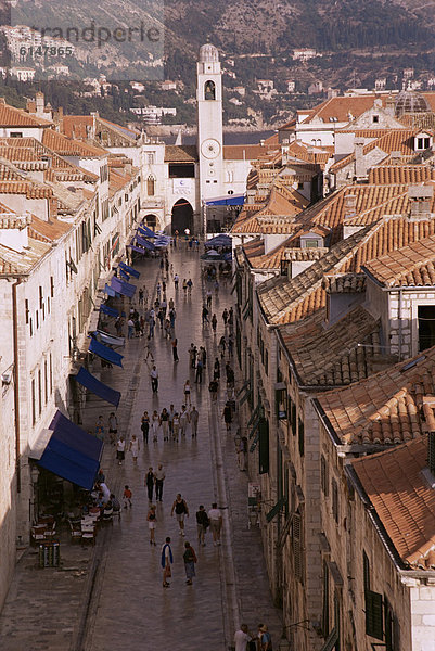 Europa  Wand  Großstadt  Ansicht  Kroatien  Dalmatien  Dubrovnik  alt