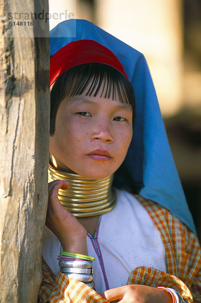 Padaung Mädchen  Inle-See  Shan State  Myanmar (Birma)  Asien
