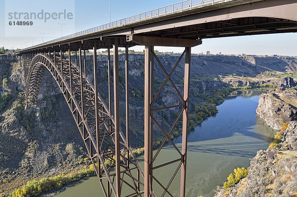 I. B. Perrine Bridge über den Snake River  Stahlkonstruktion  Twin Falls  Idaho  USA  ÖffentlicherGrund