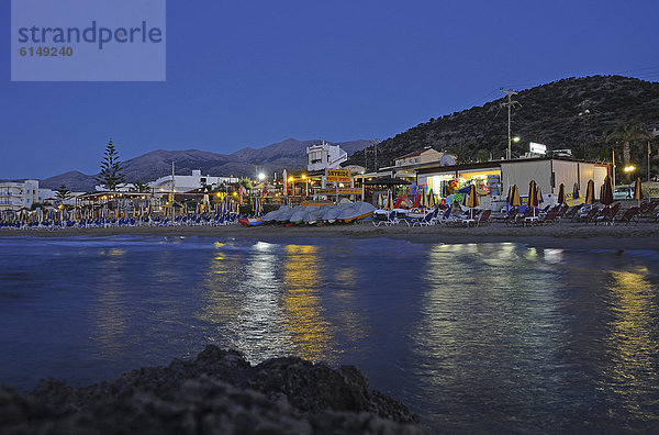 Europa Nacht Bucht Kreta Griechenland