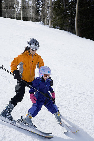 Skisport  Tochter  Mutter - Mensch