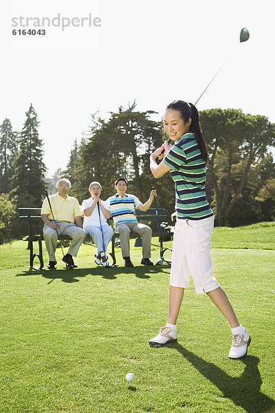 Frau  Golfsport  Golf  spielen