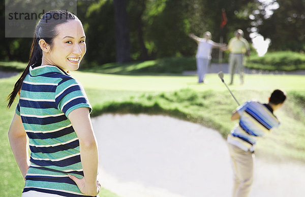 Frau  Golfsport  Golf  Kurs