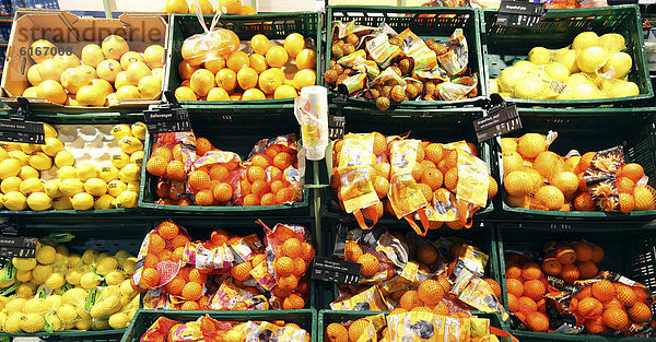 Südfrüchte  Selbstbedienung  Lebensmittelabteilung  Supermarkt  Deutschland  Europa