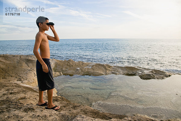 sehen  Junge - Person  Ozean  mischen  Fernglas  Mixed