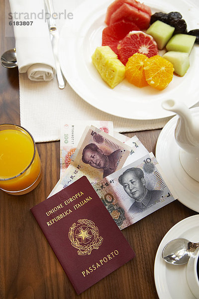 chinesisch  Geld  Tisch  Frühstück