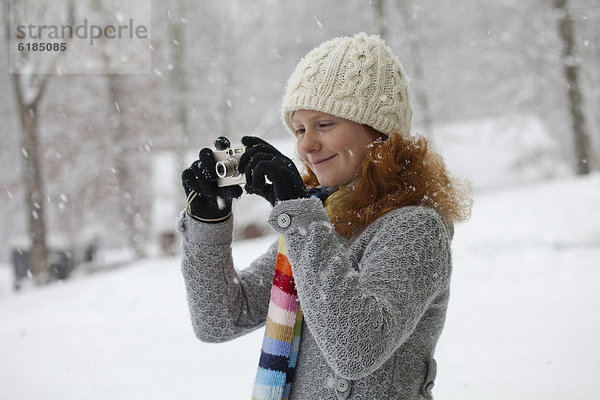 Europäer  Fotografie  nehmen  Mädchen  Schnee
