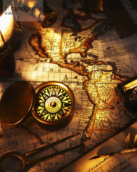 Landkarte  Karte  altmodisch  Kompass