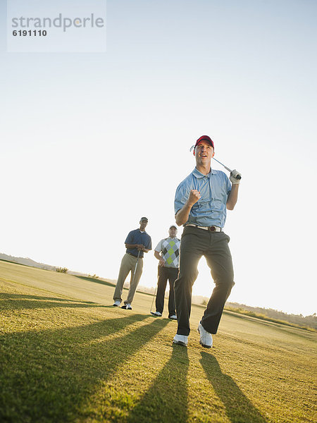 Freundschaft  sehen  jubeln  Golfspieler