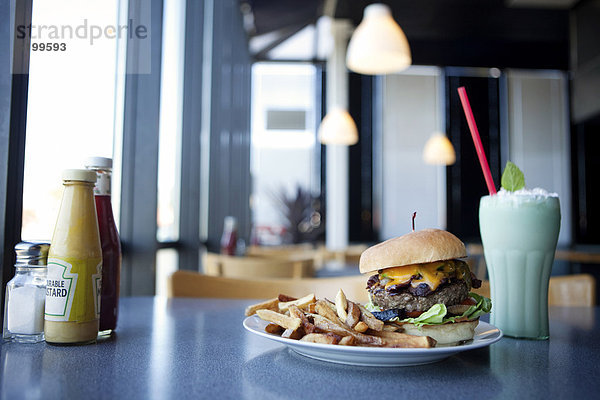 Milchshake  französisch  Abendessen  Braten  Cheeseburger