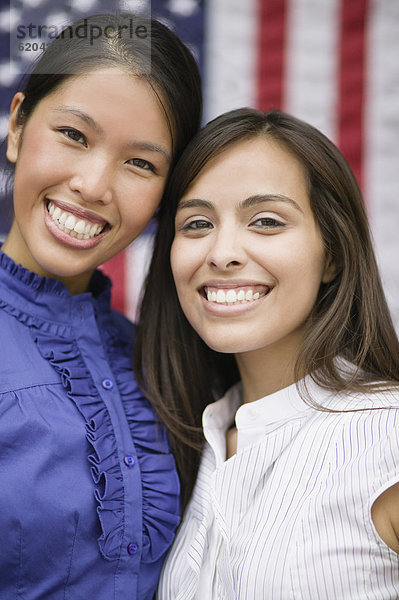 nahe  stehend  Freundschaft  Fahne  amerikanisch