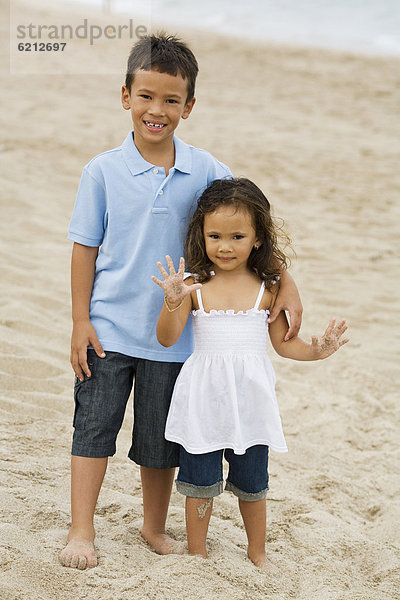 Strand  Bruder  Schwester  mischen  Mixed