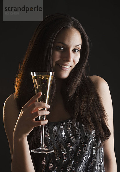 Frau  mischen  trinken  Champagner  Mixed