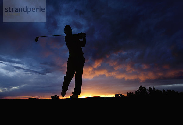 schaukeln  schaukelnd  schaukelt  schwingen  schwingt schwingend  Europäer  Sonnenuntergang  Golfspieler  Golfsport  Golf  Verein