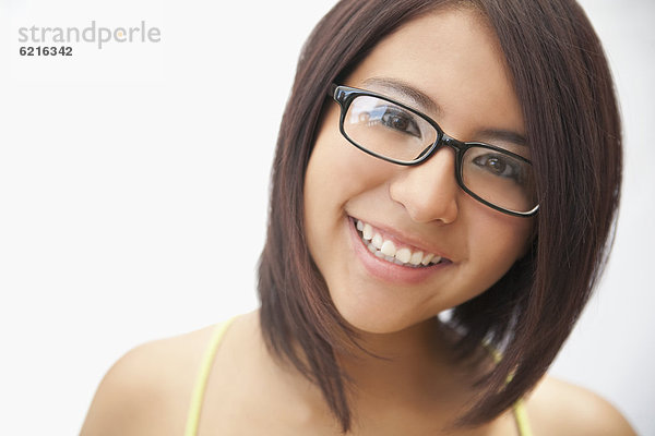 Jugendlicher  Brille  lächeln  Hispanier  Mädchen