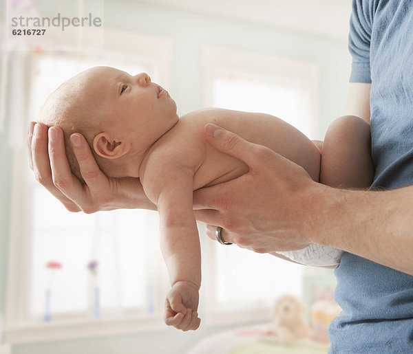 Europäer  Menschlicher Vater  halten  Mädchen  Baby