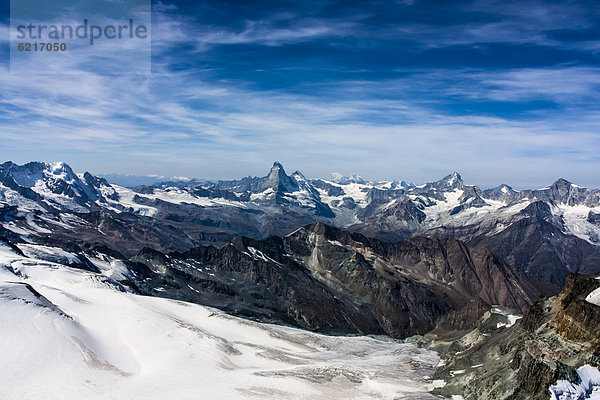 Europa Berg Matterhorn Alpen Ansicht Schweiz Kanton Wallis