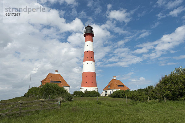 Europa Deutschland Schleswig-Holstein Westerhever Leuchtturm