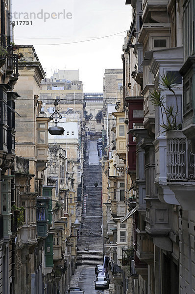 Stufen  Archbishop Street  Altstadt  Valletta  Malta  Europa