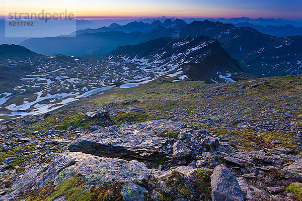 Morgenrot  Roter Kogel  Sellrainer Berge  Tirol  Österreich  Europa