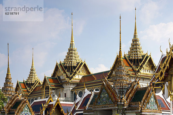 Prachtvolle Dächer  Großer Palast  Royal Grand Palace  Bangkok  Hauptstadt von Thailand  Südostasien