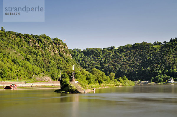 Loreleyfelsen  Loreley  Sankt Goarshausen  Unesco Weltkulturerbe Oberes Mittelrheintal  Rheinland-Pfalz  Deutschland  Europa