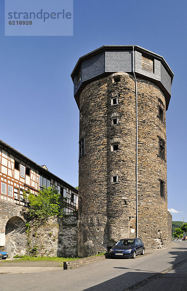 Dicker Turm  Kaub  Unesco Weltkulturerbe Oberes Mittelrheintal  Rheinland-Pfalz  Deutschland  Europa