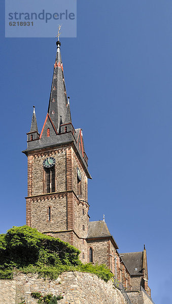 '''Alte Kirche'' Lorchhausen  Unesco Weltkulturerbe Oberes Mittelrheintal  Hessen  Deutschland  Europa'