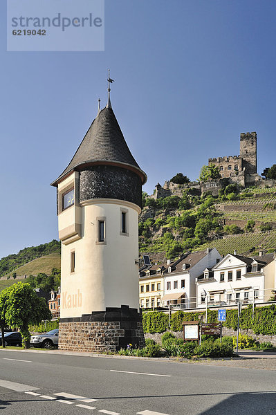 Turm  Kaub  Unesco Weltkulturerbe Oberes Mittelrheintal  Rheinland-Pfalz  Deutschland  Europa