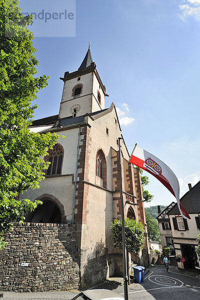 Pfarrkirche St. Martin  Lorch  Unesco Weltkulturerbe Oberes Mittelrheintal  Hessen  Deutschland  Europa