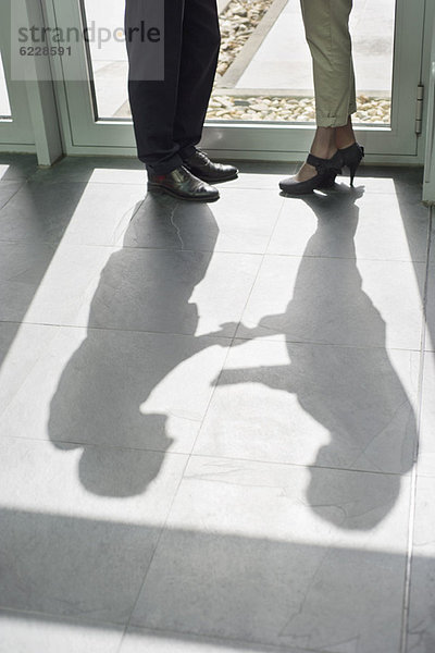 Schatten von zwei Geschäftsführern beim Händeschütteln